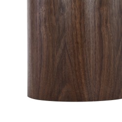 Couchtisch LOFA mit Nussbaumfurnier und Keramikplatte in Travertin-Optik, 60 cm
