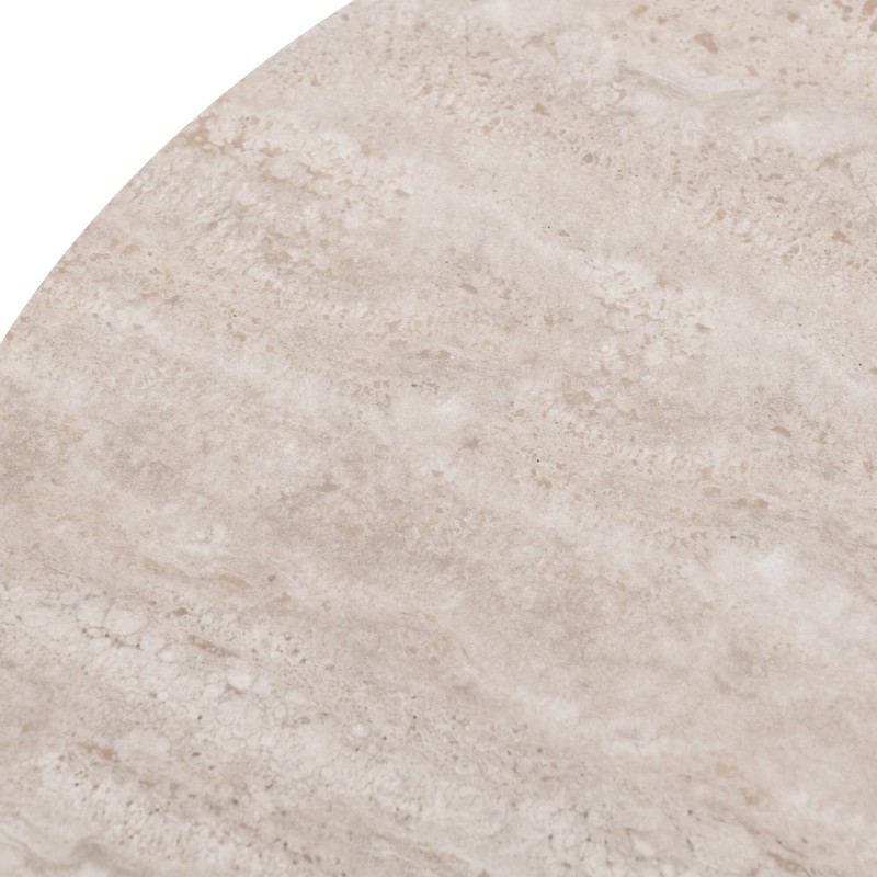 Couchtisch LOFA mit Nussbaumfurnier und Keramikplatte in Travertin-Optik, 60 cm