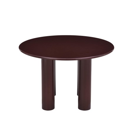 Runder Wohnzimmertisch NORI, glänzend lackiert, braun, 120 cm