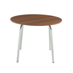 Table à manger ronde VASSI effet noyer 100cm