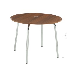 Table à manger ronde VASSI effet noyer 100cm