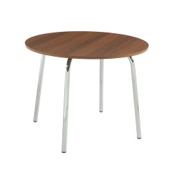Table à manger ronde VASSI effet noyer 100cm
