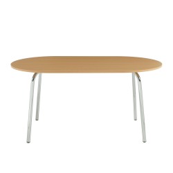 Table à manger VASSI effet chêne 160 cm