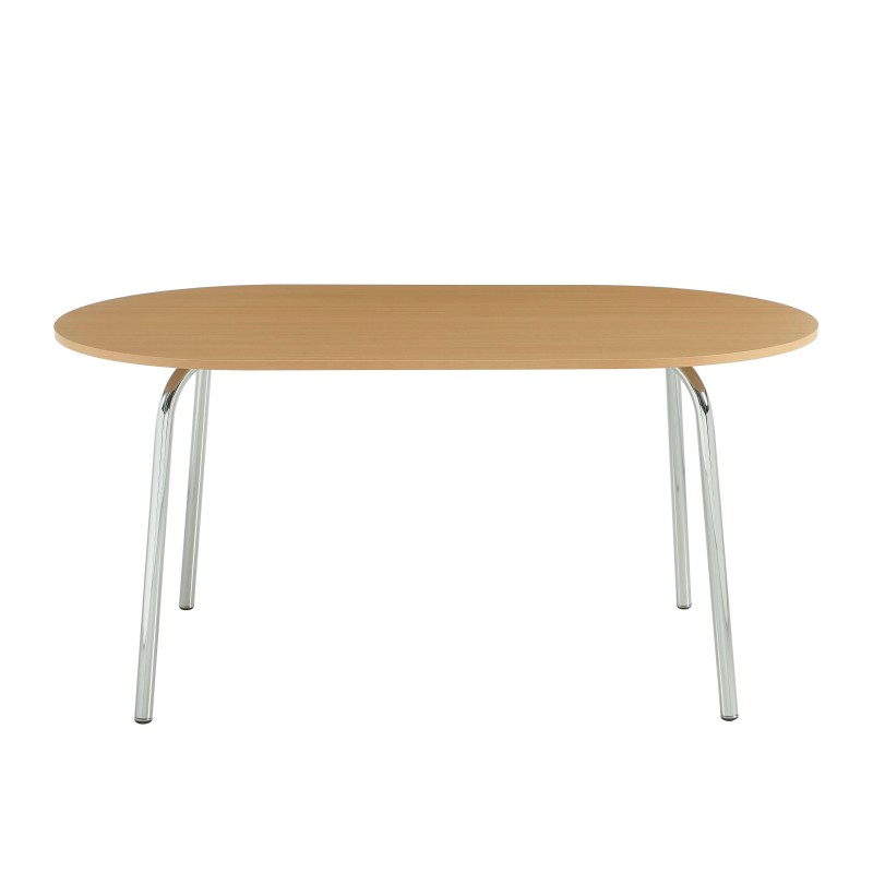Table à manger VASSI effet chêne 160 cm