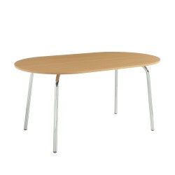 Table à manger VASSI effet chêne 160 cm