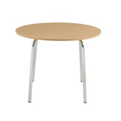 Table à manger ronde VASSI effet chêne 100cm