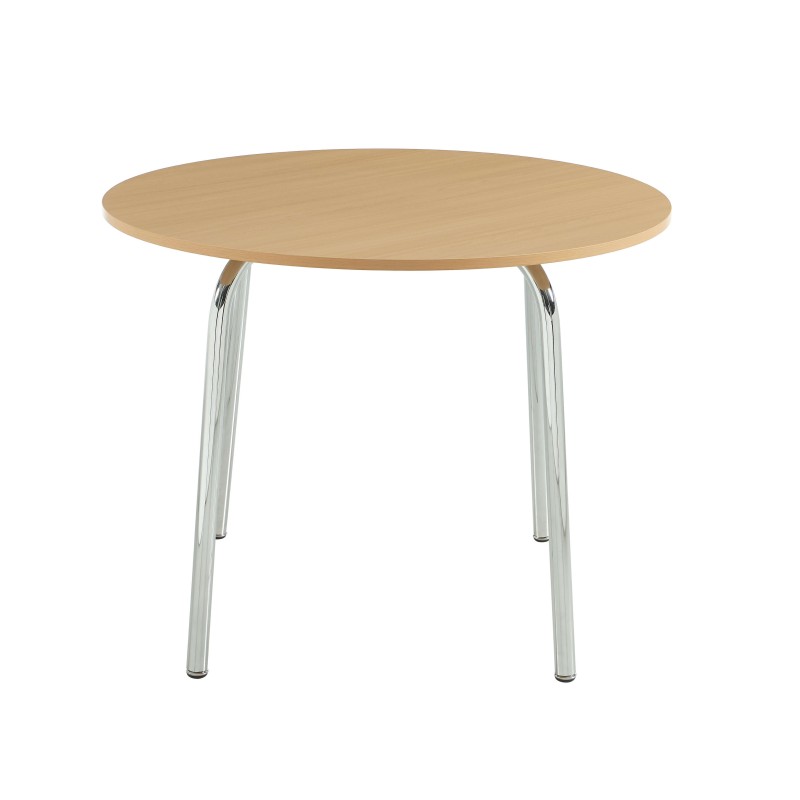 Table à manger ronde VASSI effet chêne 100cm