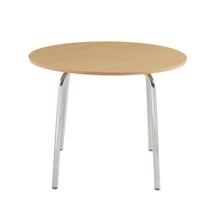 Table à manger ronde VASSI effet chêne 100cm