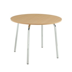 Table à manger ronde VASSI effet chêne 100cm