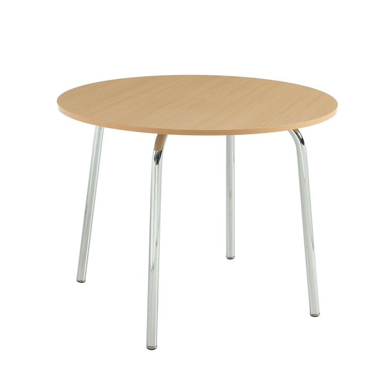 Table à manger ronde VASSI effet chêne 100cm