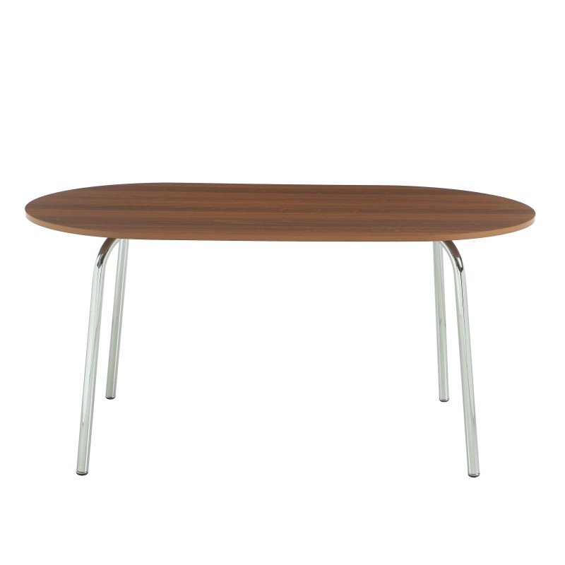 Table à manger VASSI effet noyer 160 cm