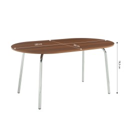 Table à manger VASSI effet noyer 160 cm