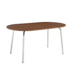 Table à manger VASSI effet noyer 160 cm
