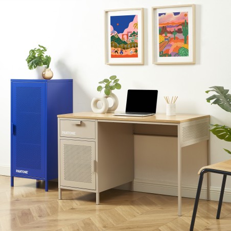 Scrivania PANTONE in metallo color tortora 120 cm