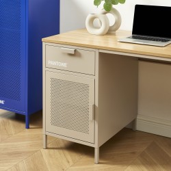Scrivania PANTONE in metallo color tortora 120 cm