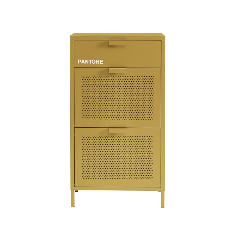 Schuhschrank PANTONE aus senfgelbem Metall, 55 cm