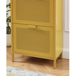 Schuhschrank PANTONE aus senfgelbem Metall, 55 cm