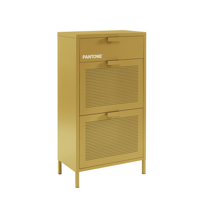 Schuhschrank PANTONE aus senfgelbem Metall, 55 cm