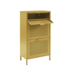 Schuhschrank PANTONE aus senfgelbem Metall, 55 cm