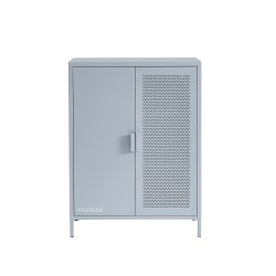 Sideboard PANTONE aus graublauem Metall, 2 Türen, 75 cm