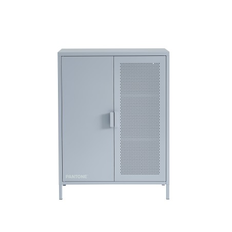 Sideboard PANTONE aus graublauem Metall, 2 Türen, 75 cm