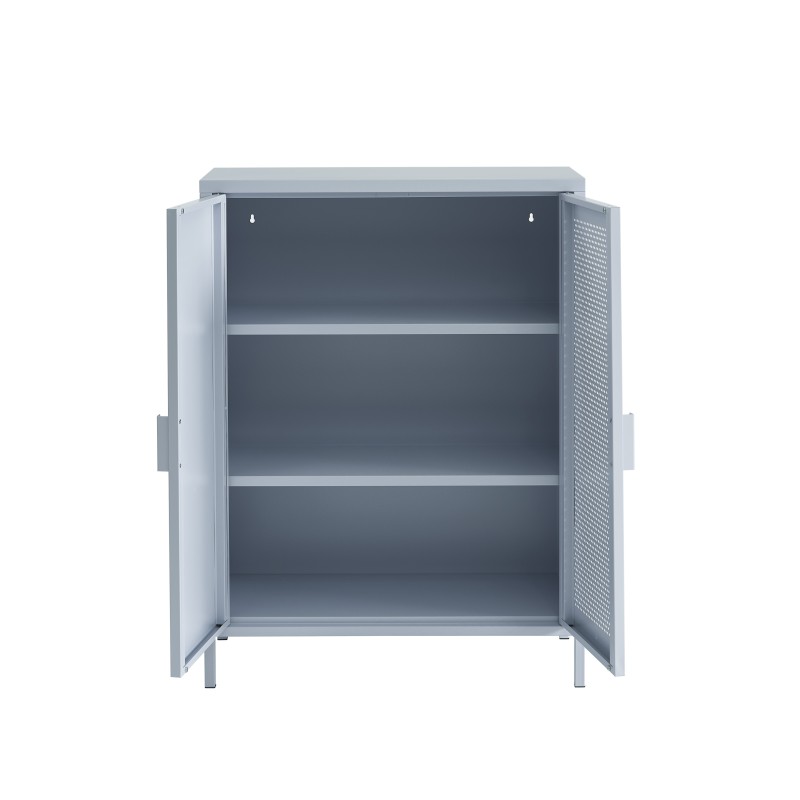 Sideboard PANTONE aus graublauem Metall, 2 Türen, 75 cm