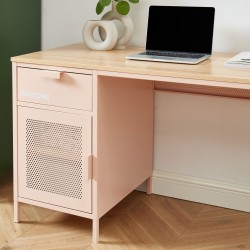 Scrivania PANTONE in metallo rosa cipria 120 cm