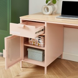 Scrivania PANTONE in metallo rosa cipria 120 cm