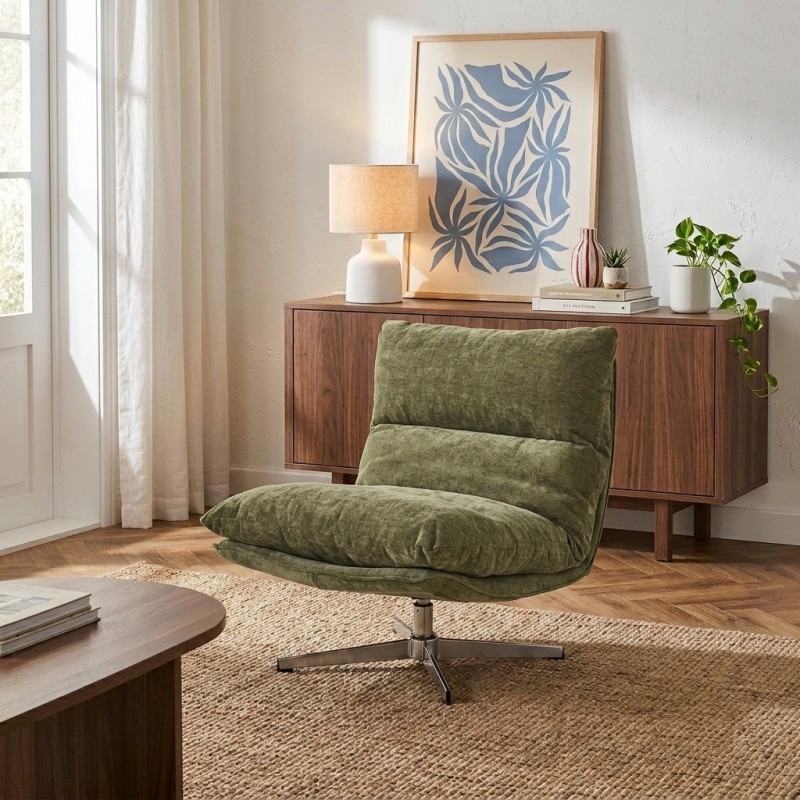 Fauteuil HYGEA tissu vert 1 place