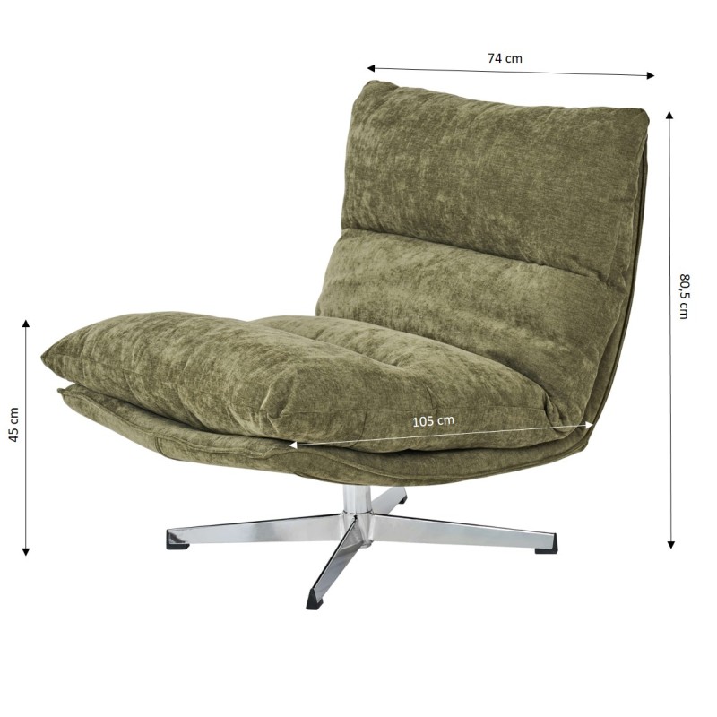 Fauteuil HYGEA tissu vert 1 place
