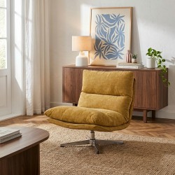 Fauteuil HYGEA tissu jaune moutarde 1 place