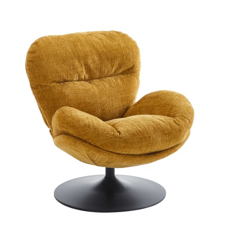 Fauteuil CERES tissu jaune moutarde 1 place