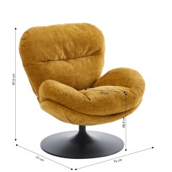 Fauteuil CERES tissu jaune moutarde 1 place