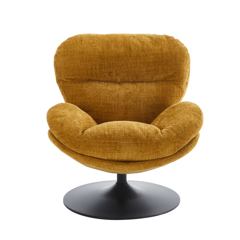 Fauteuil CERES tissu jaune moutarde 1 place