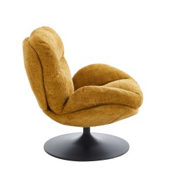 Fauteuil CERES tissu jaune moutarde 1 place
