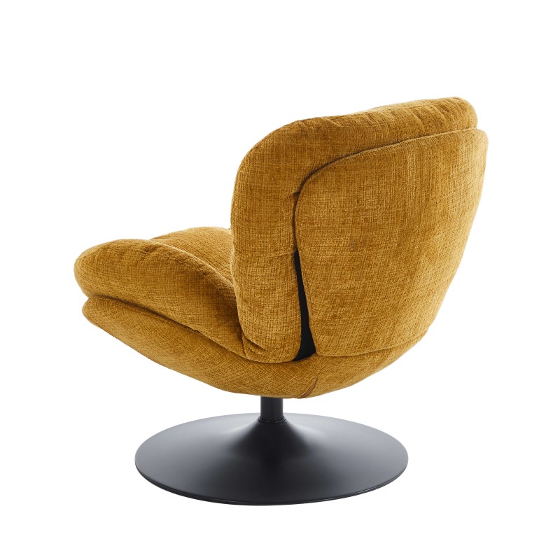 Fauteuil CERES tissu jaune moutarde 1 place