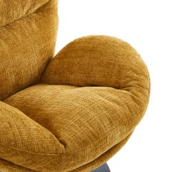 Fauteuil CERES tissu jaune moutarde 1 place