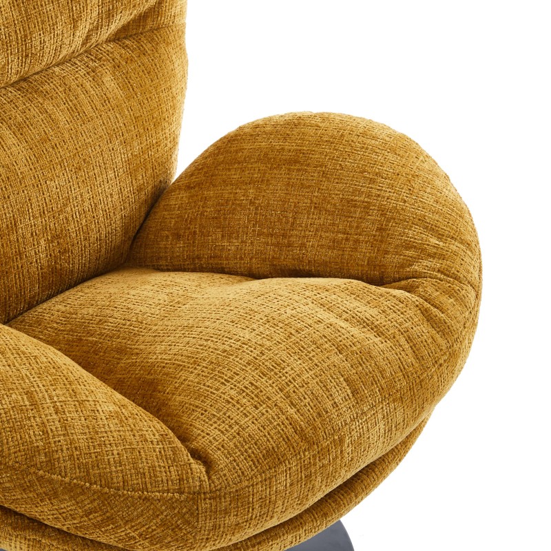 Fauteuil CERES tissu jaune moutarde 1 place