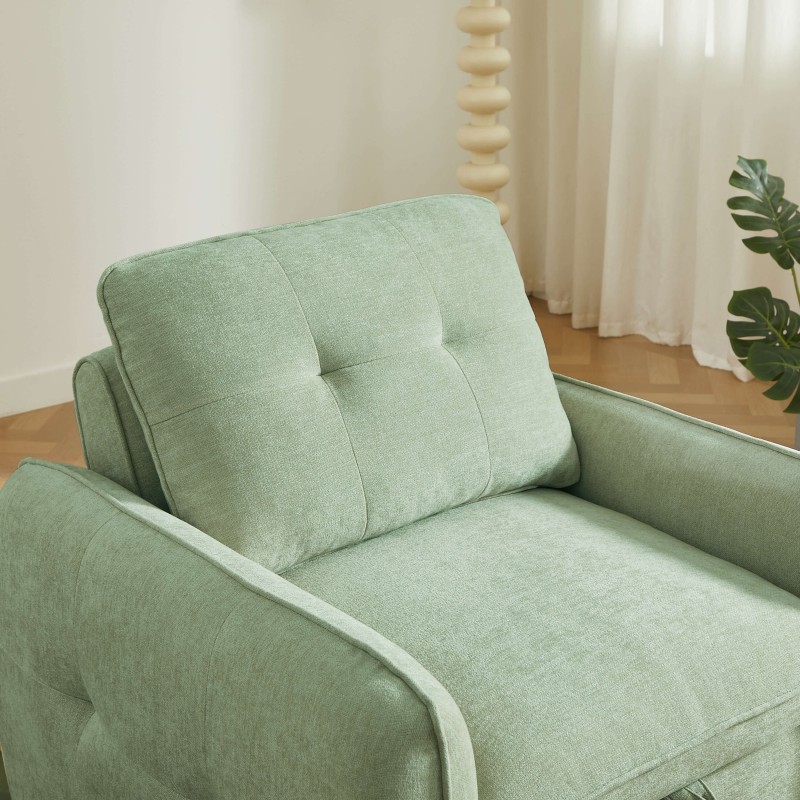 Fauteuil IMPA convertible tissu vert 1 place