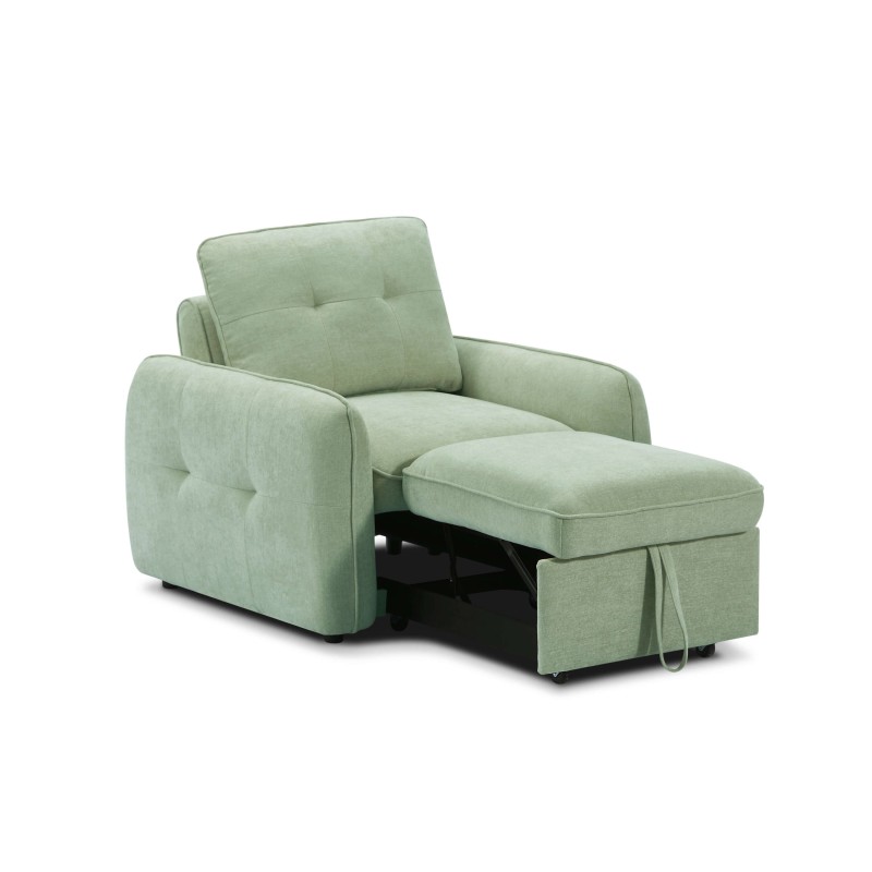 Fauteuil IMPA convertible tissu vert 1 place