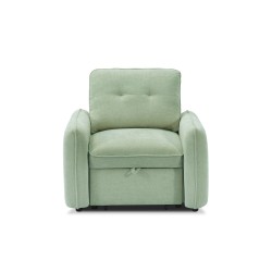 Fauteuil IMPA convertible tissu vert 1 place