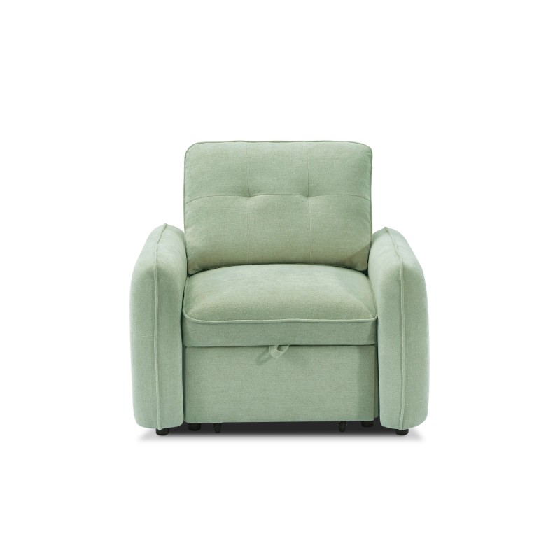 Fauteuil IMPA convertible tissu vert 1 place