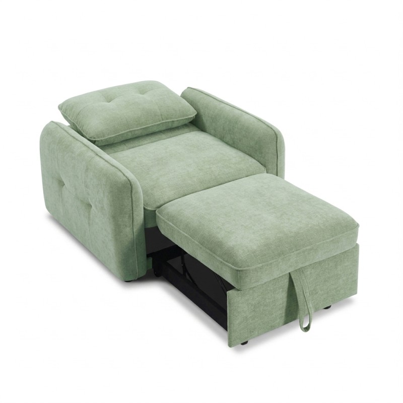 Fauteuil IMPA convertible tissu vert 1 place