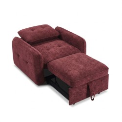 Fauteuil IMPA convertible tissu rouge 1 place