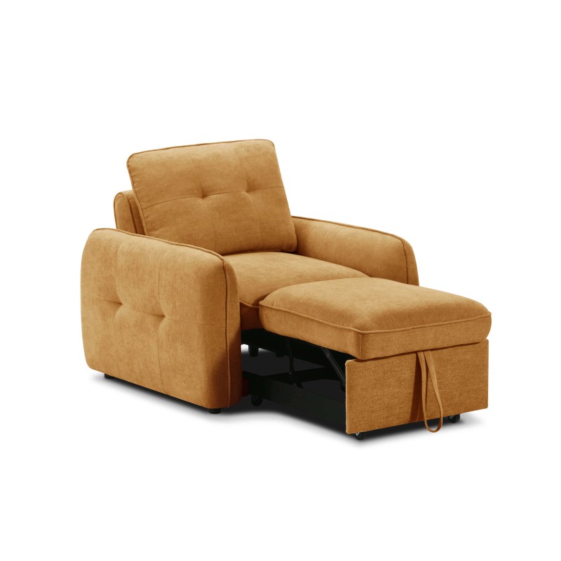 Fauteuil IMPA convertible tissu orange 1 place