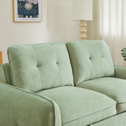 Canapé droit IMPA convertible tissu vert 2 places
