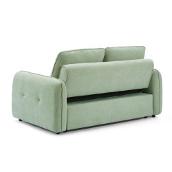 Canapé droit IMPA convertible tissu vert 2 places