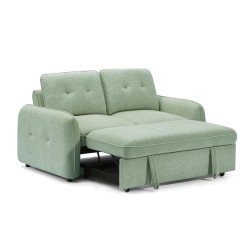 Canapé droit IMPA convertible tissu vert 2 places
