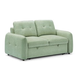 Canapé droit IMPA convertible tissu vert 2 places
