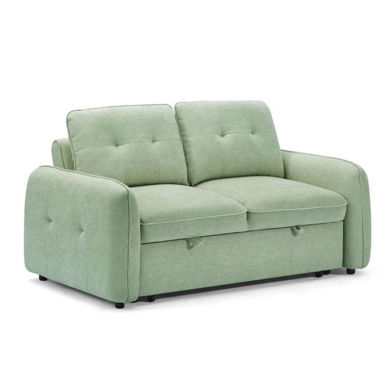 Canapé droit IMPA convertible tissu vert 2 places